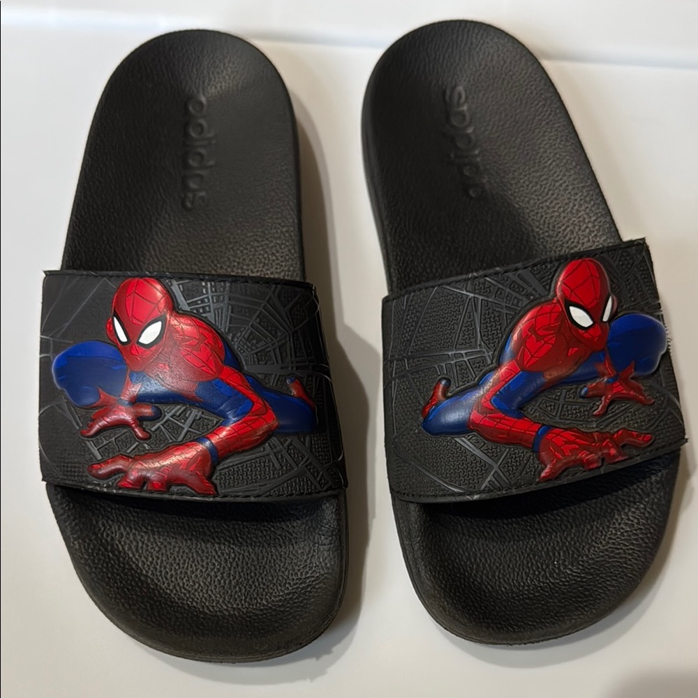 Adidas Kids Spider-Man Slides - Black and Red